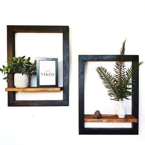 Frame Wooden Floating Shelves #frameshelves #woodenshelves