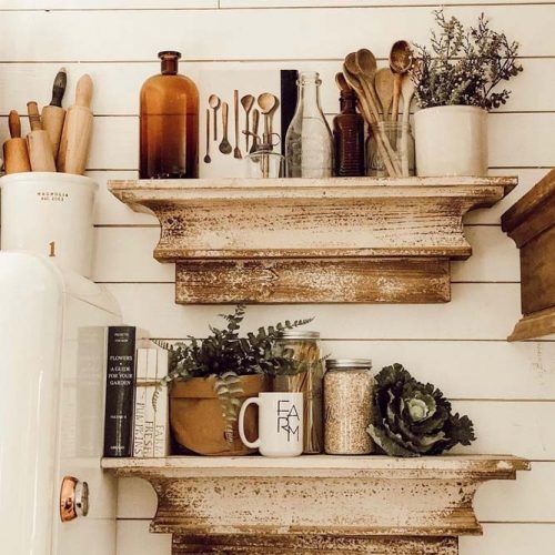 Vintage Wooden Carving Floating Shelves #rusticshelves #vintageshelves