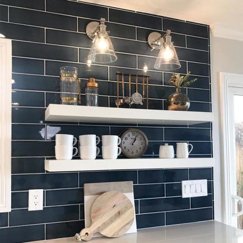 Wall Mounted White Floating Shelves #whiteshelves #kitchenspace