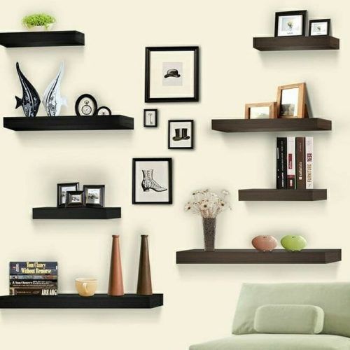 Wall-mounted Shelves For Living Room #woodshelves #livingroom