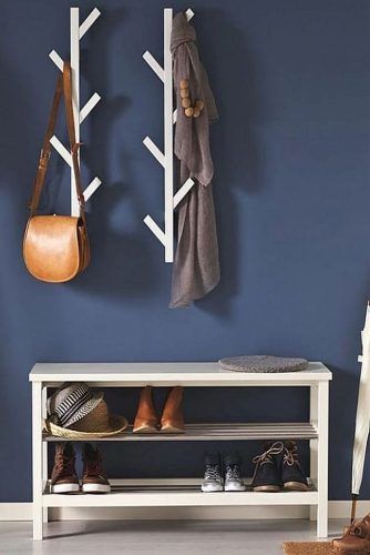 Hall Tree With Shoes Shelves Storage #shelves #modernhalltree