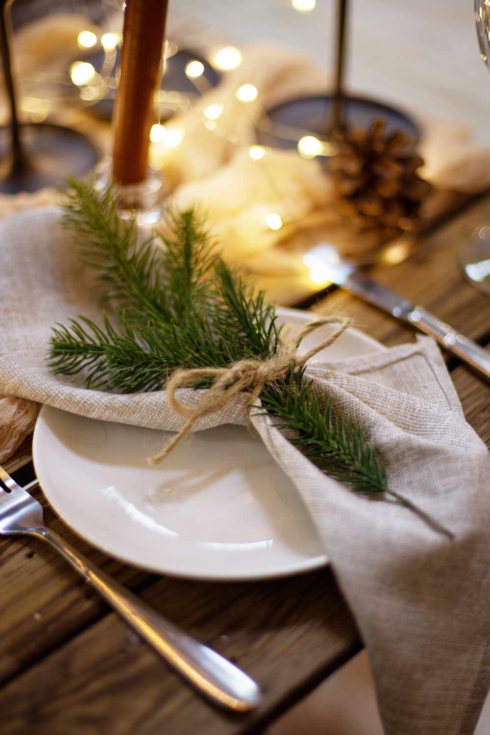Napkin Ring with Christmas Tree Branch