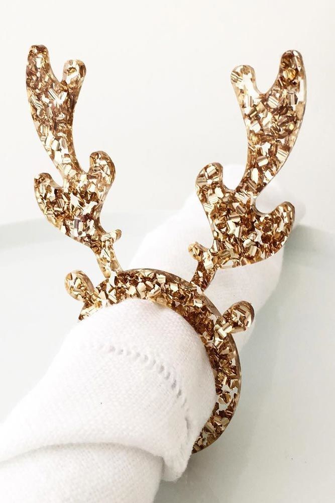 Gold Glitter Reindeer Ring #goldreindeer
