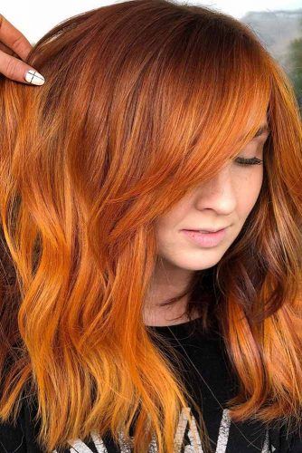 Copper Orange Hair Color #balayage #layeredhair