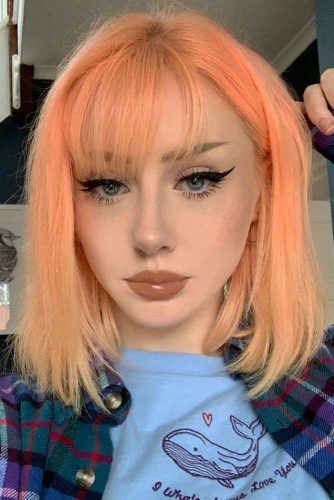 Pastel Orange Hair Shade #palehaircolors #shorthair 