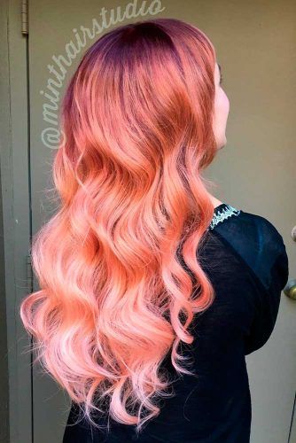 pastel orange pink hair