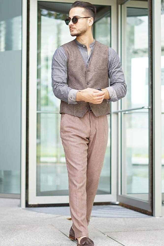 Monochromatic Business Outfit With Waistcoat #waistcoat #pants