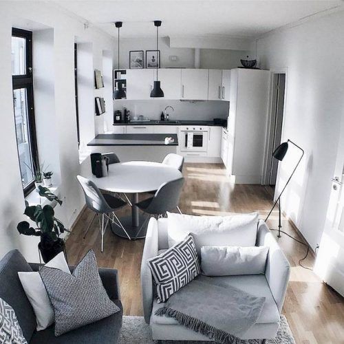 Apartment Interior In Minimalist Colors #sofa #modernstyle
