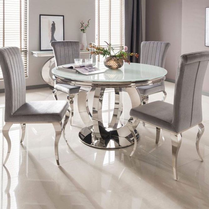 Modern Round Table With Glass Top #glasstop