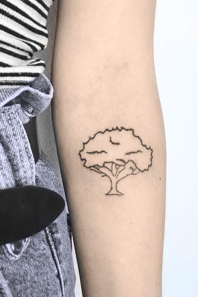 Simple Tree Tattoo Idea 