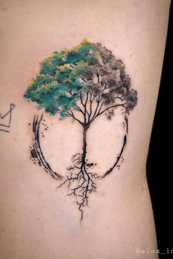 Black tree tattoo by lindsay april - Tattoogrid.net