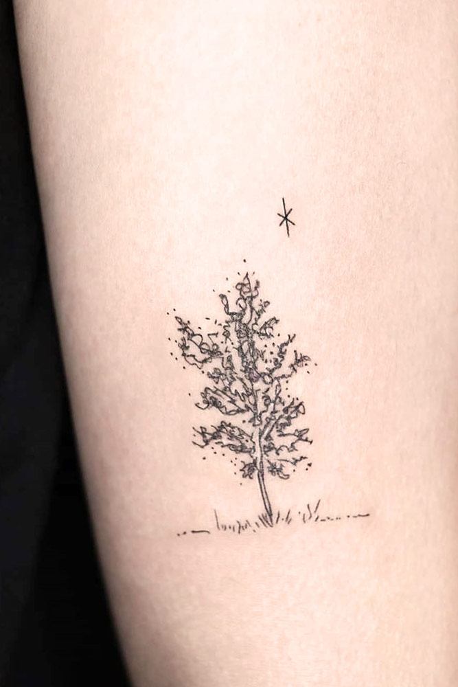 Minimalist Tree Tattoo Design