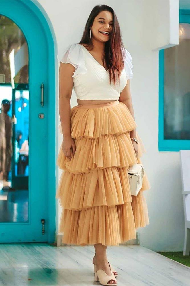Layered Maxi Skirt With Top Outfit #whitetop
