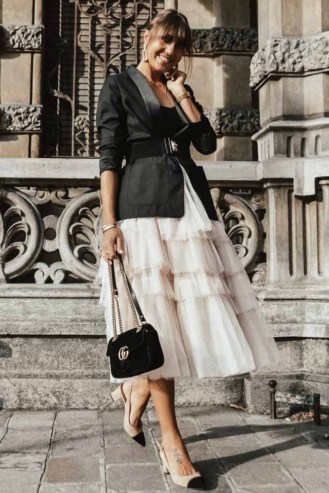 What Is A Tulle Skirt #blazer #blushskirt