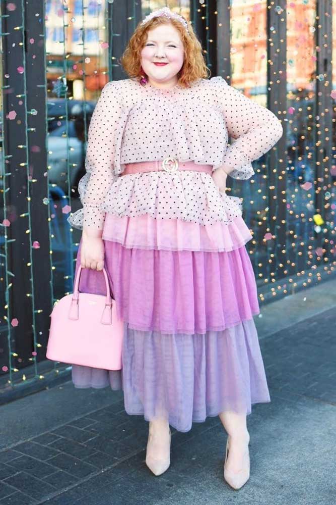 Plus Size Layered Skirt Outfit #plussize