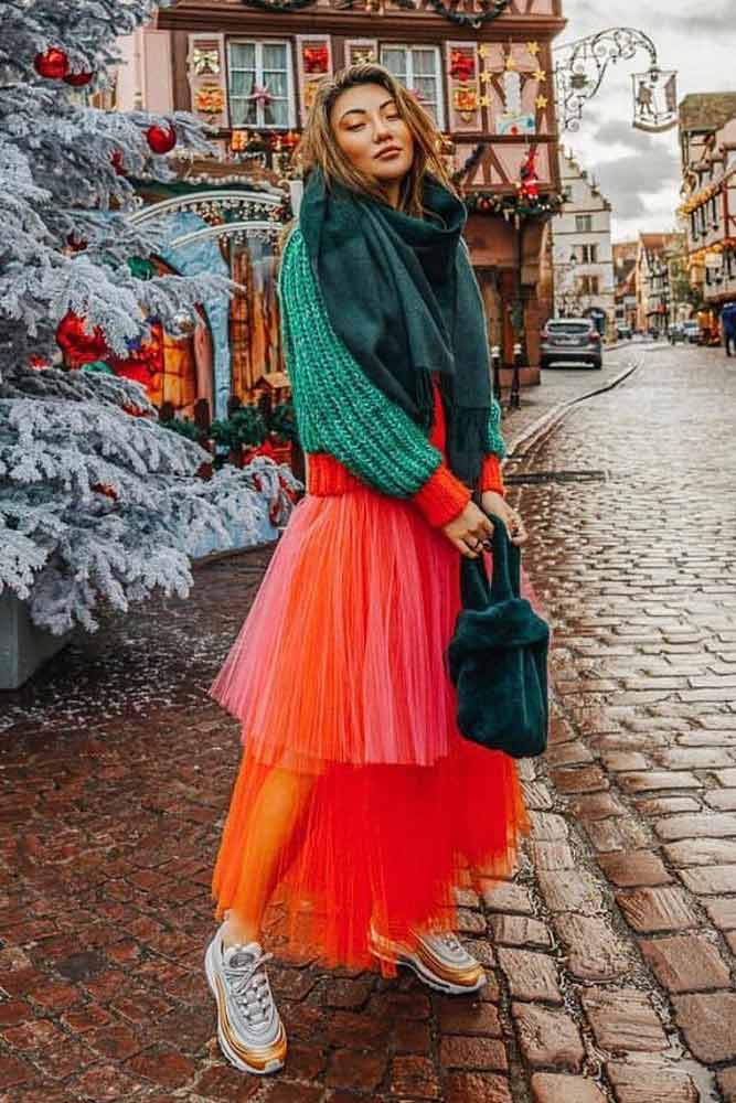 Holiday Look With Layered Skirt #layeredskirt