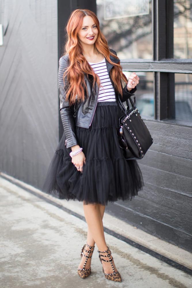 Black tulle skirt outlet winter outfit