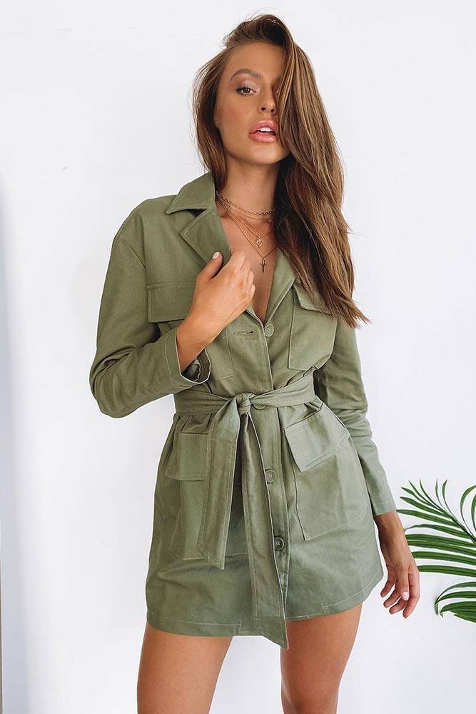 Shirt Dress #shirtdress #khakidress