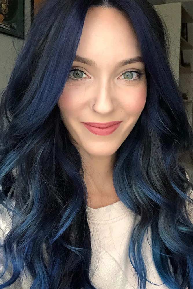 bluish black hair color