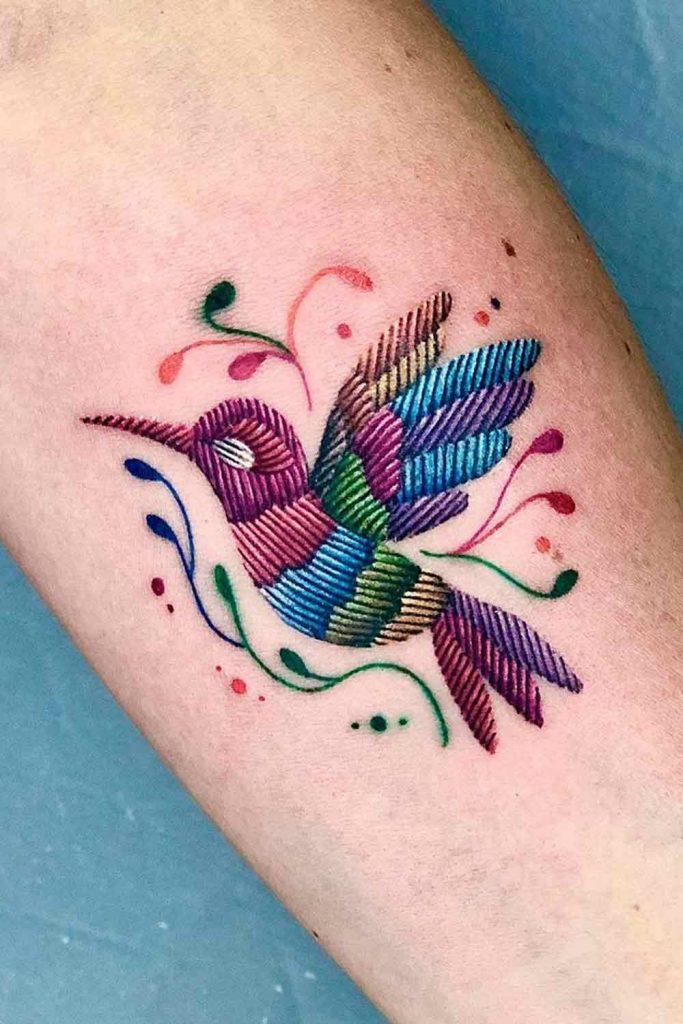 Embroidery Bird Tattoo