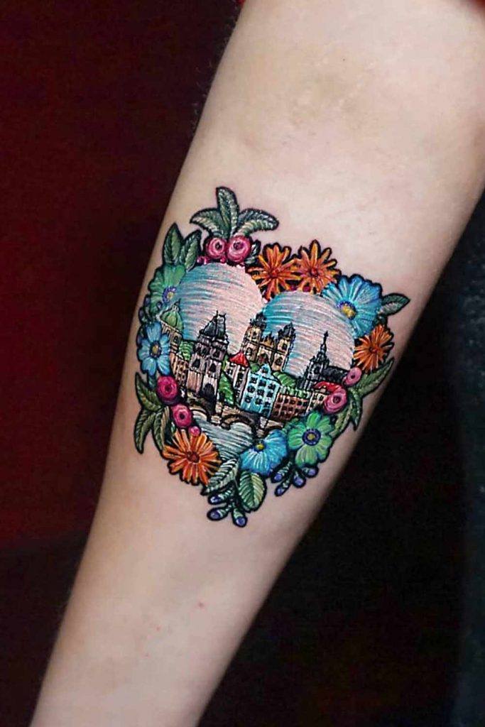 Landscape Embroidery Tattoo