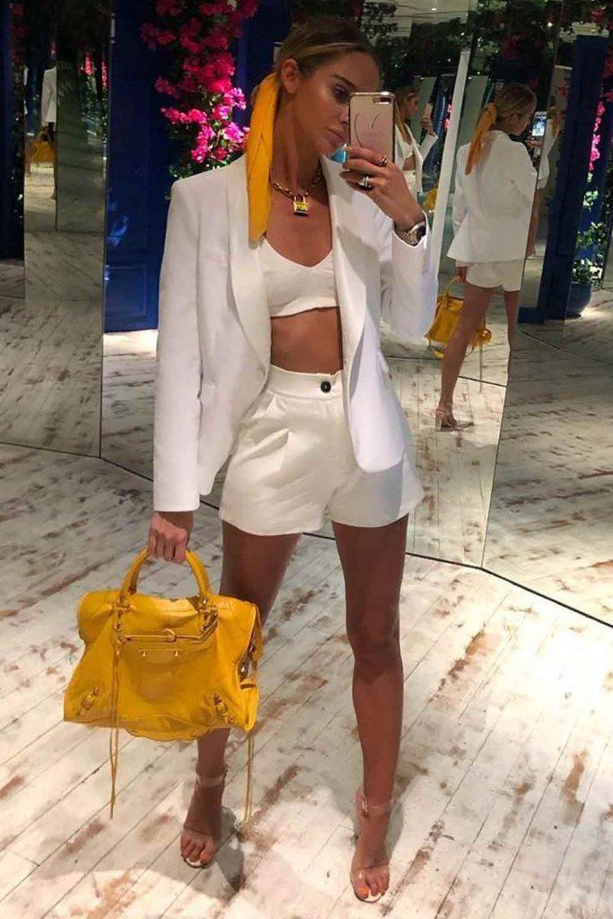 All White Outfit With Short #allwhiteoutfit