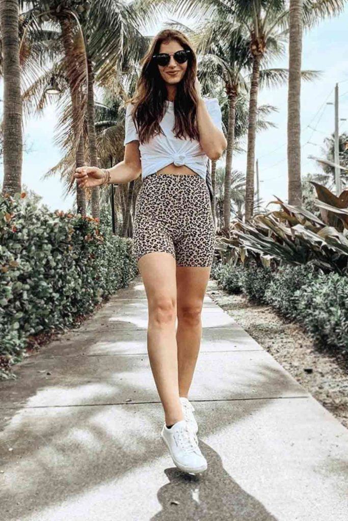 Cheetah biker hotsell shorts outfit