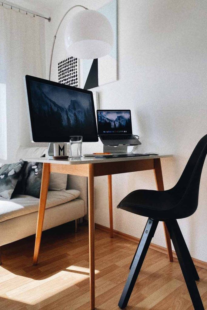 Small Work Space With Black Color Accent #modernchair