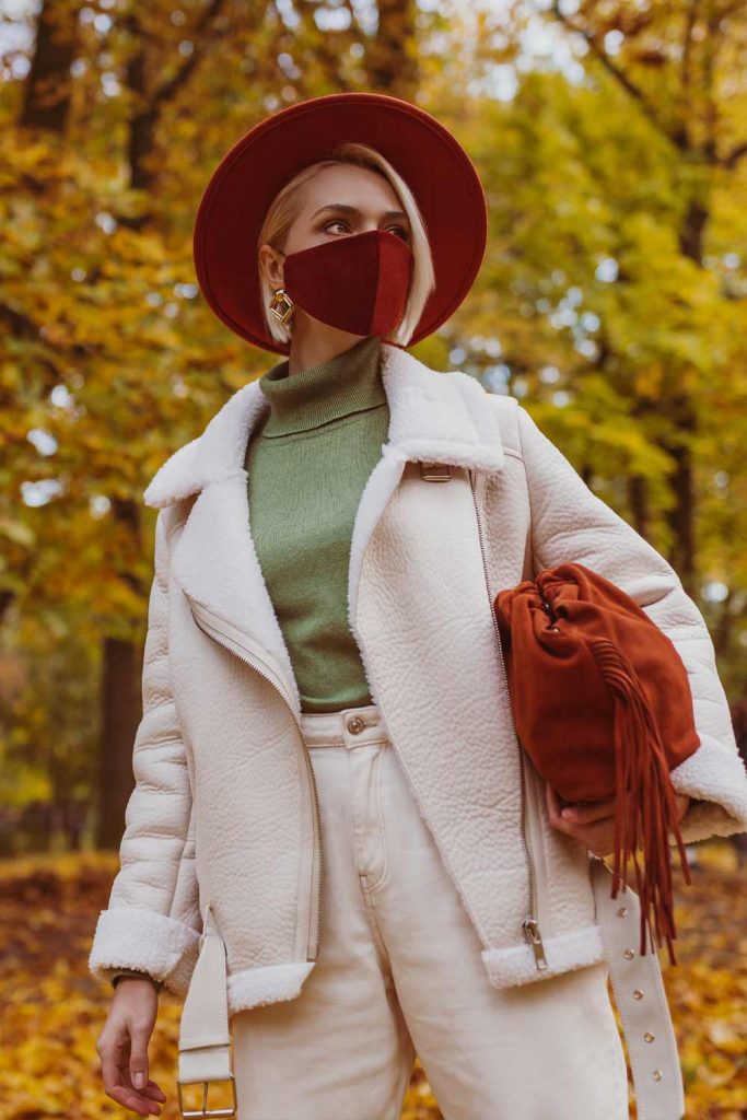 Red Mask with Red Hat and White Jacket 