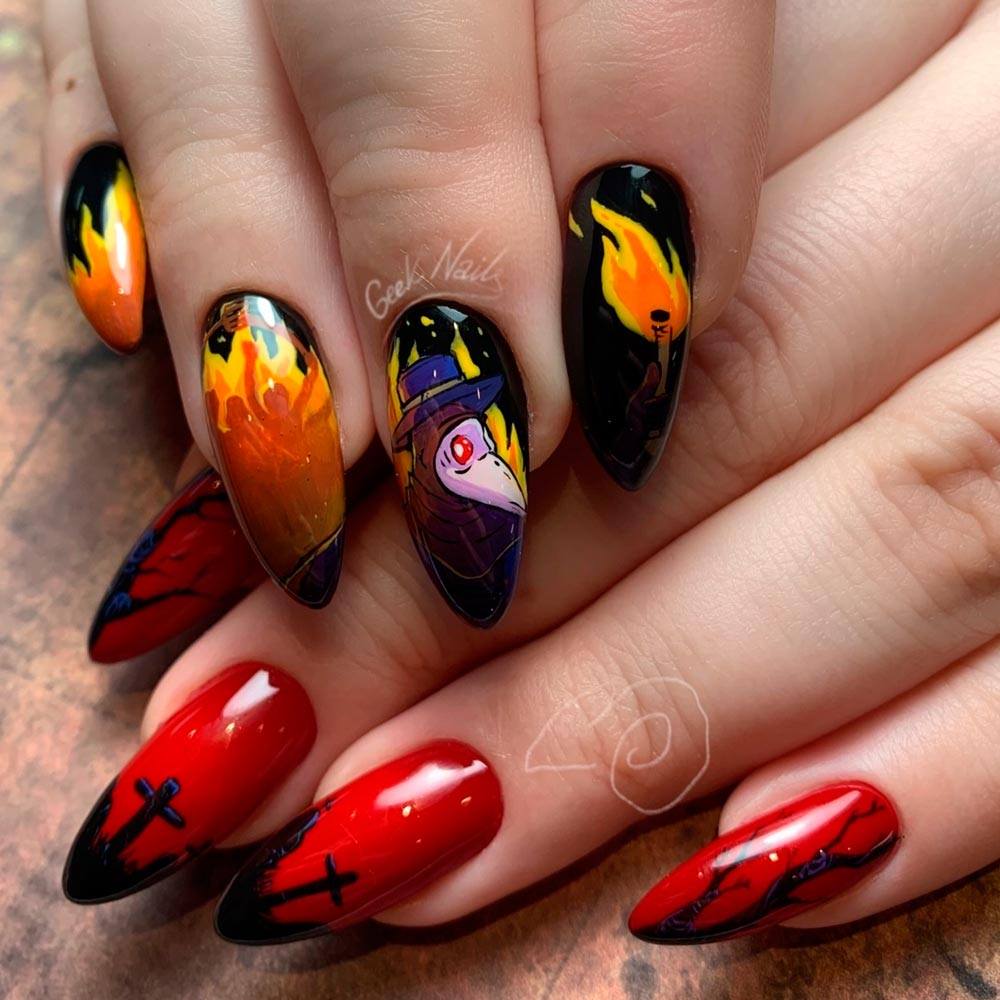 Classic Halloween Themed Nails