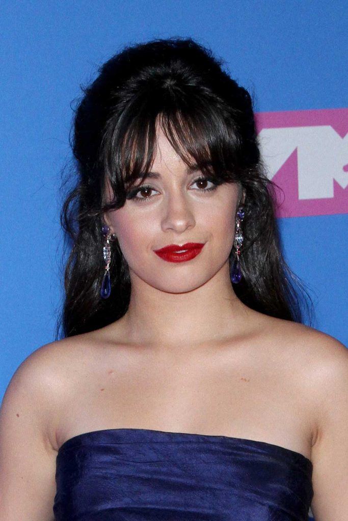 Camila Cabello with Curtain Bangs