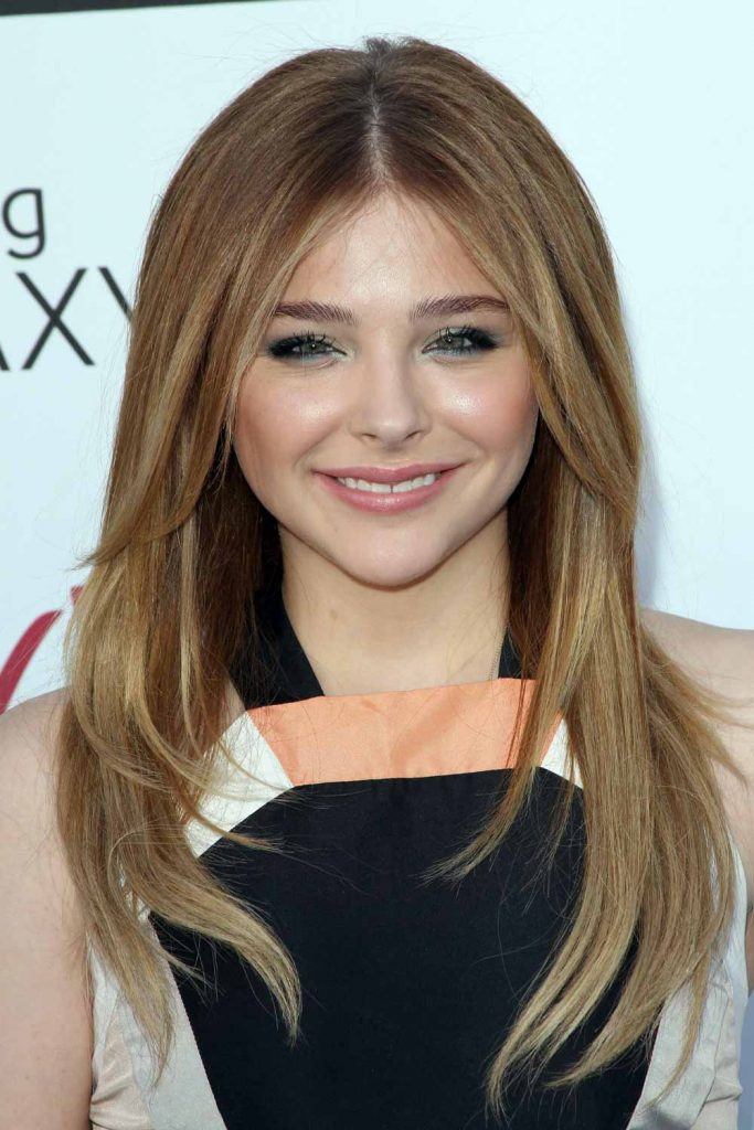 Chloe Moretz with Curtain Bangs