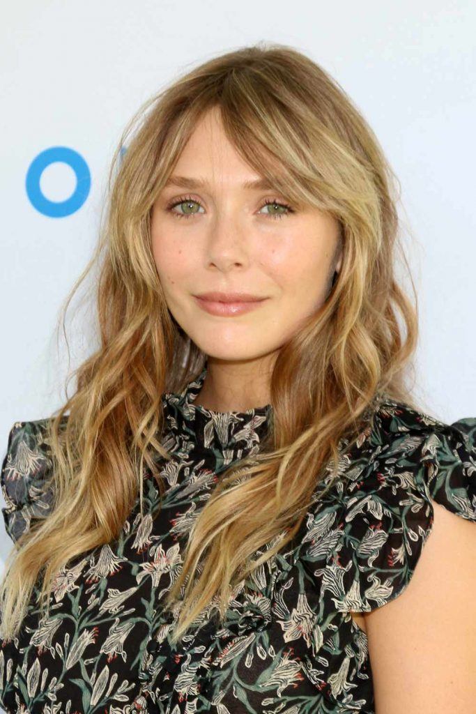 Elizabeth Olsen with Curtain Bangs