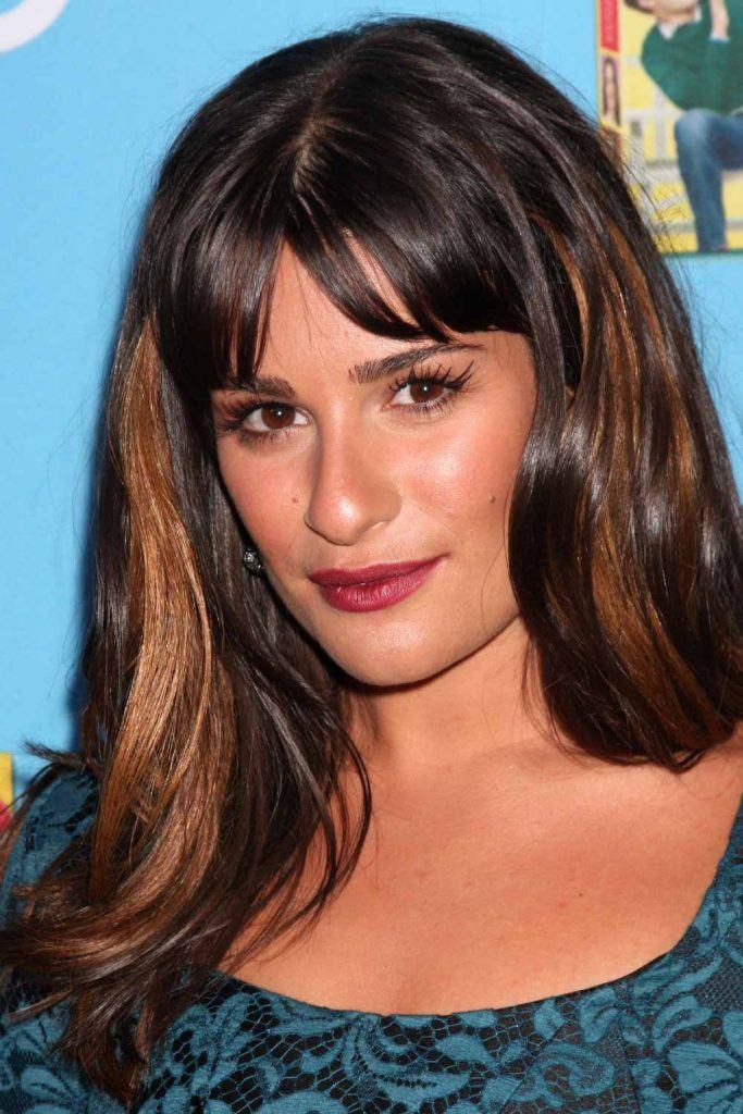 Lea Michele with Curtain Bangs