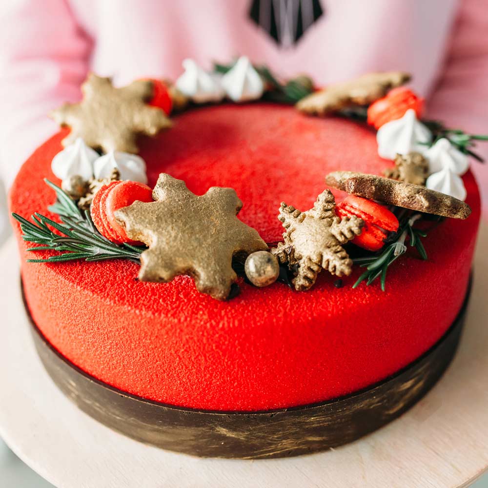 Christmas Cake with Snowflakes