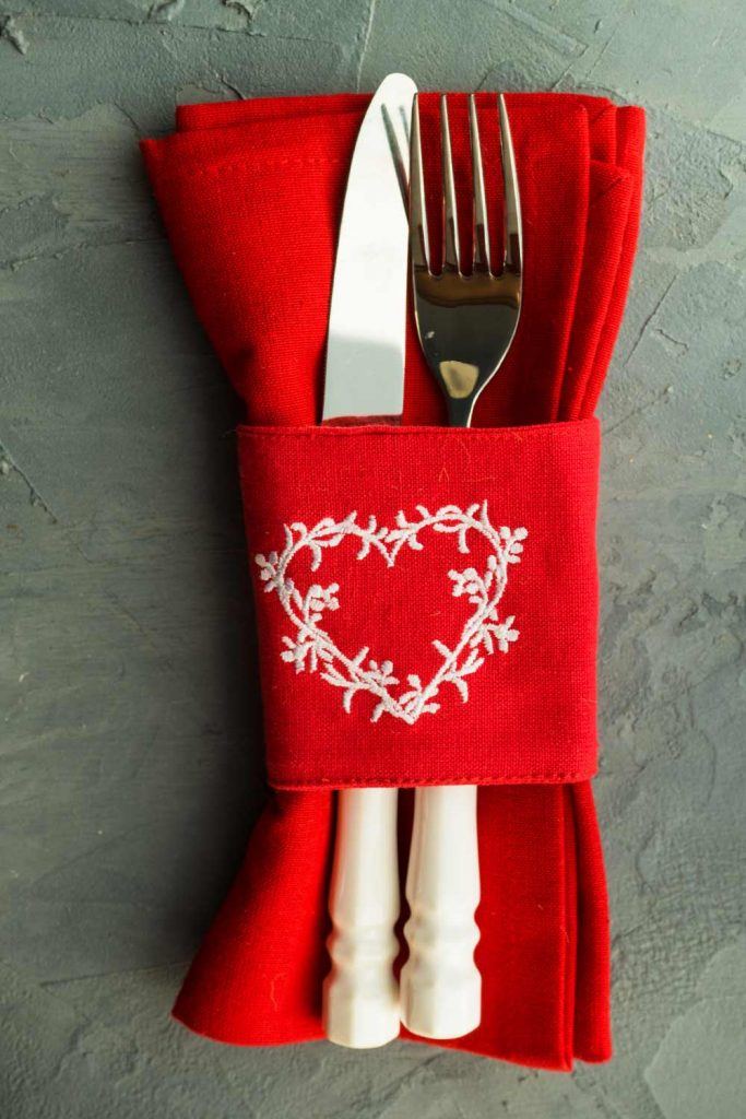 Romantic Napkin Decor for Valentines Day