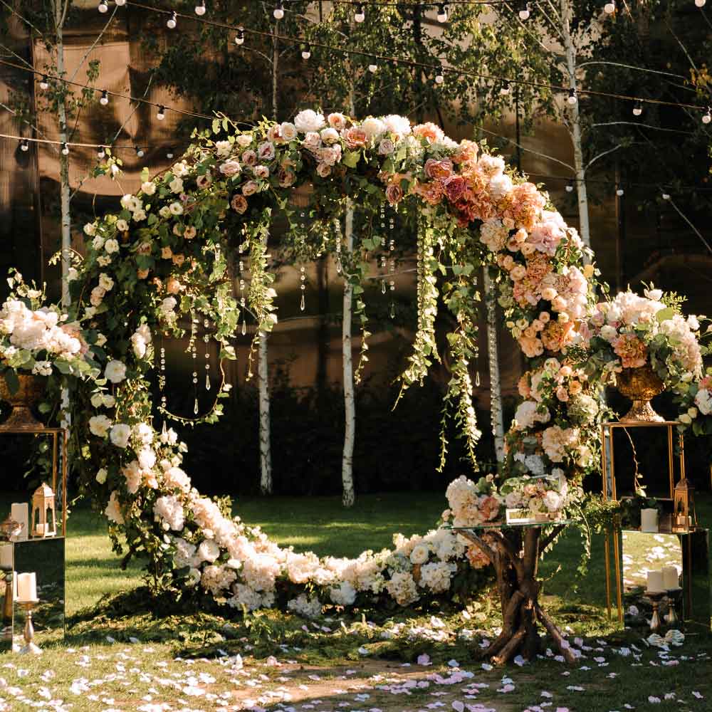 Round Wedding Arch with Floral Decoration