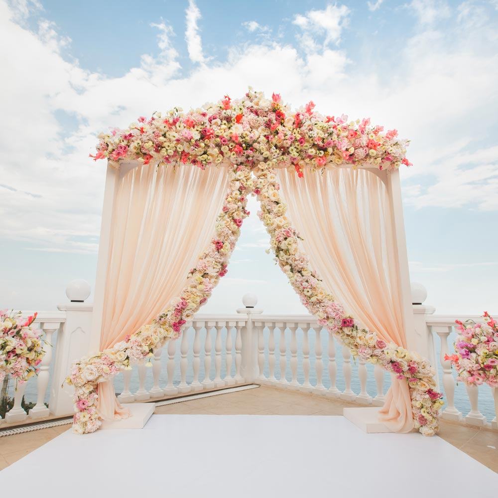 Wedding Arch with Textures and Flowers