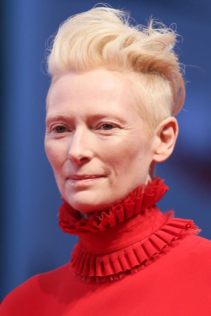 Tilda Swinton with Undercut Pixie