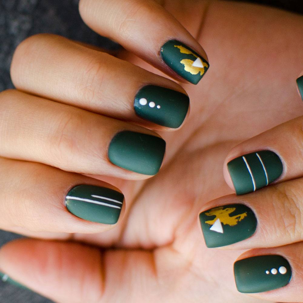 Green Acrylic Nails Design