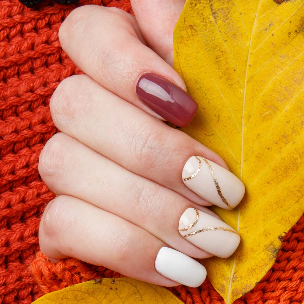 Red and White Acrylic Nails