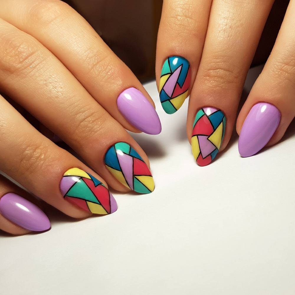 Geometric Acrylic Nails