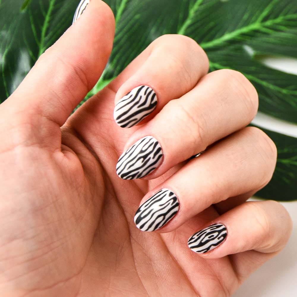 Zebra Print Nail Design