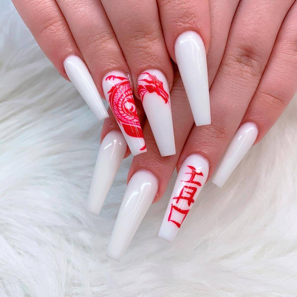 Populer Nail Ideas 21 Coffin Red Viral Nailartworld