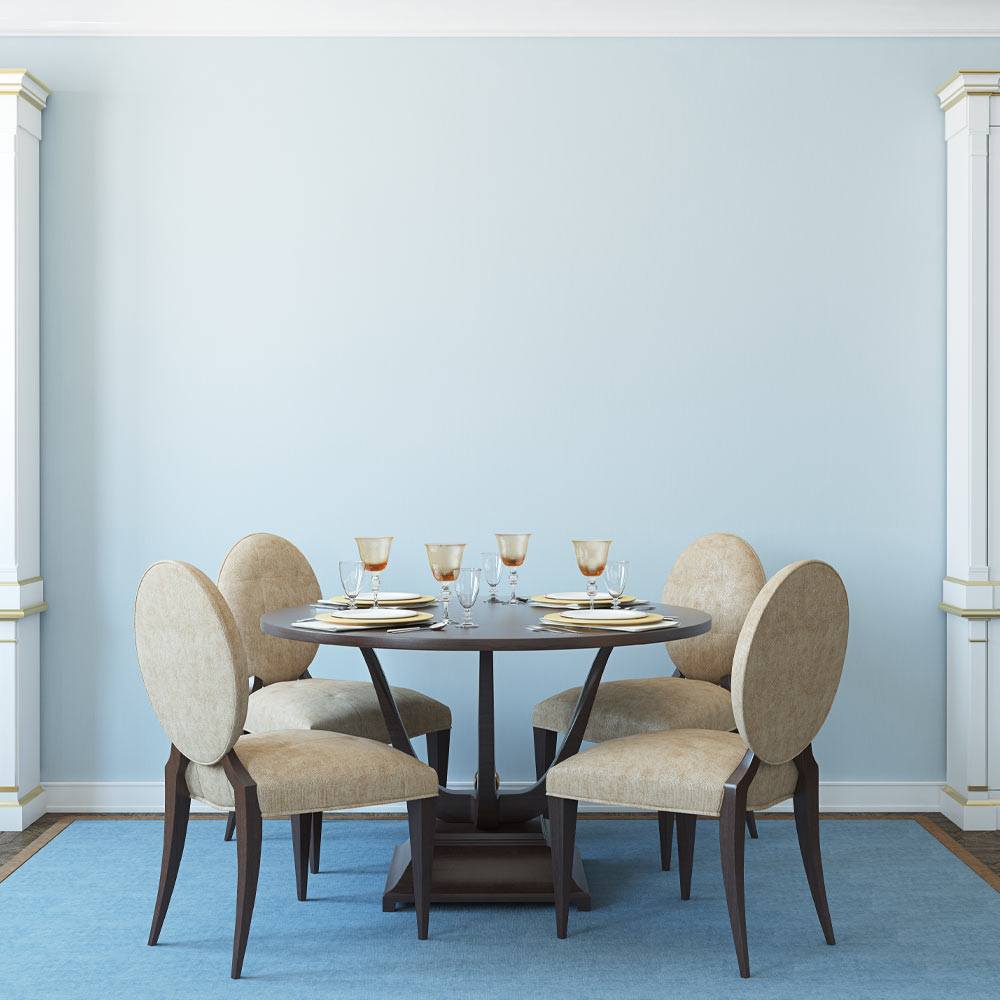 Blue Colored Dining Room