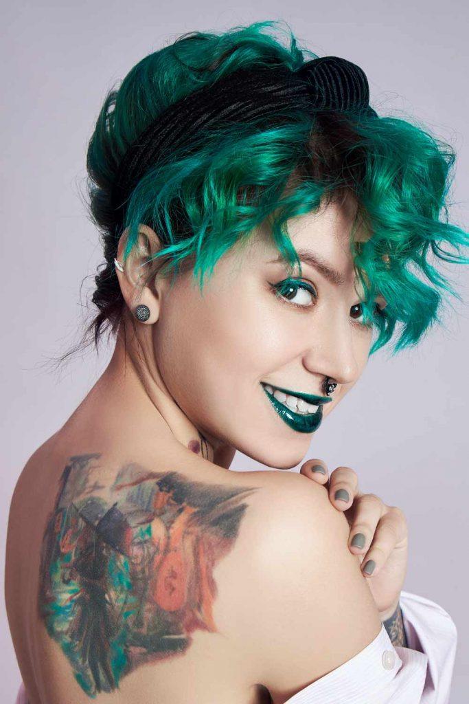 Navy Green Hair Color