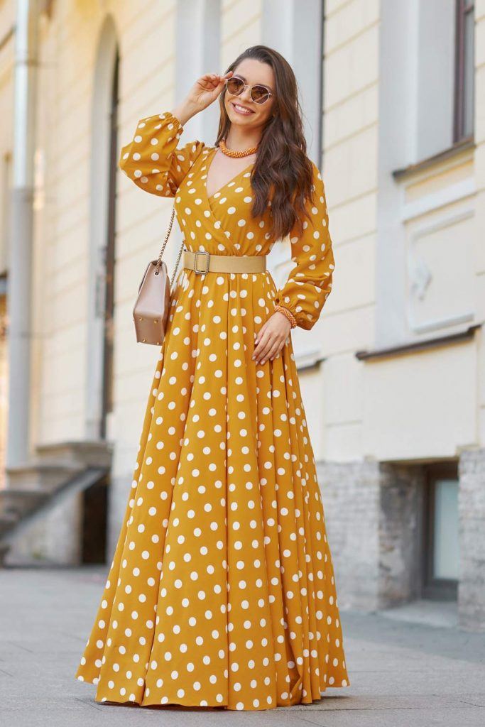 Polka Dots Long Sleeve Dress