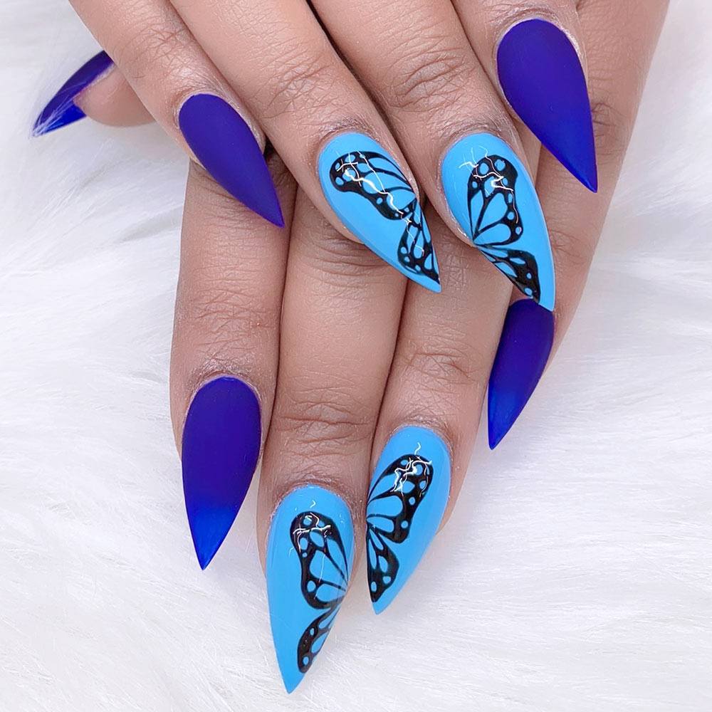 Stiletto Nails with Butterfly