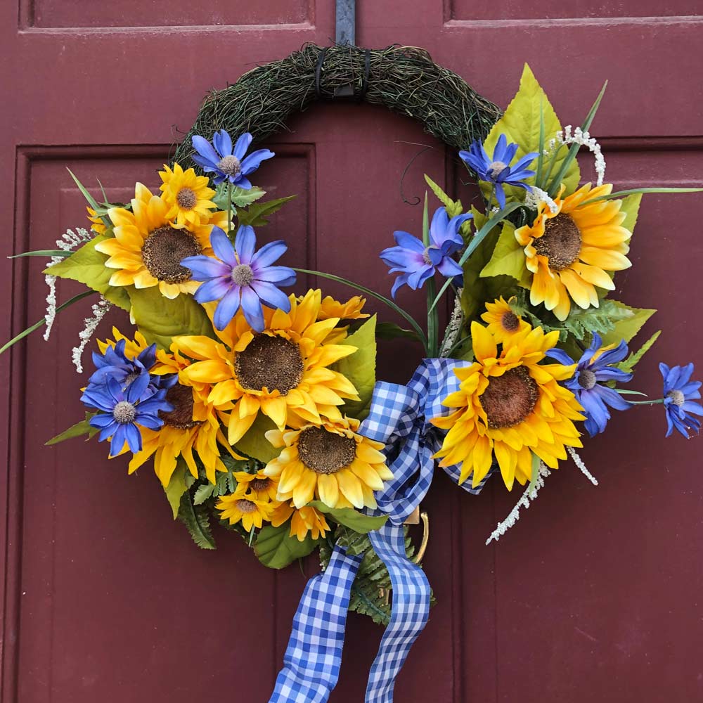 Spring Wreath with Sunflowers