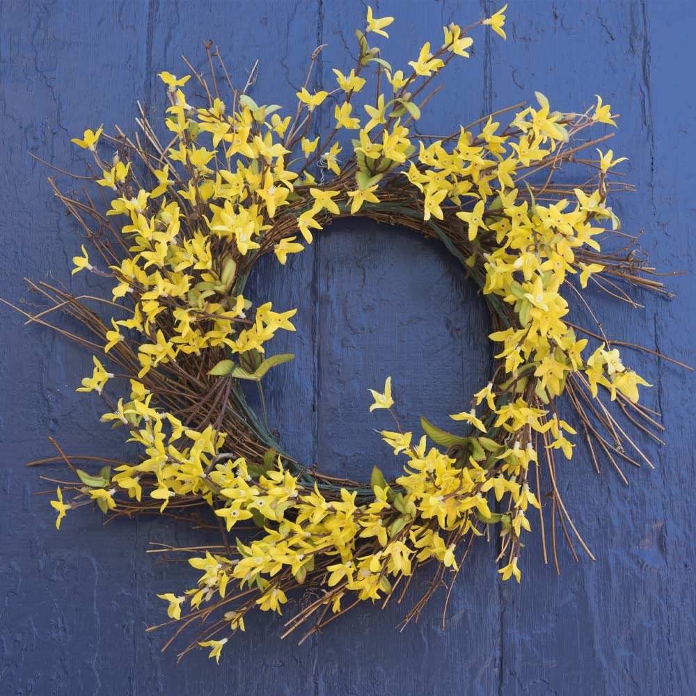 Spring Wreath with Yellow Flowers